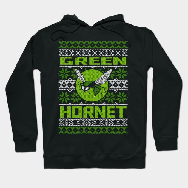 Ugly Christmas Sweater - Green Hornet Hoodie by KERZILLA